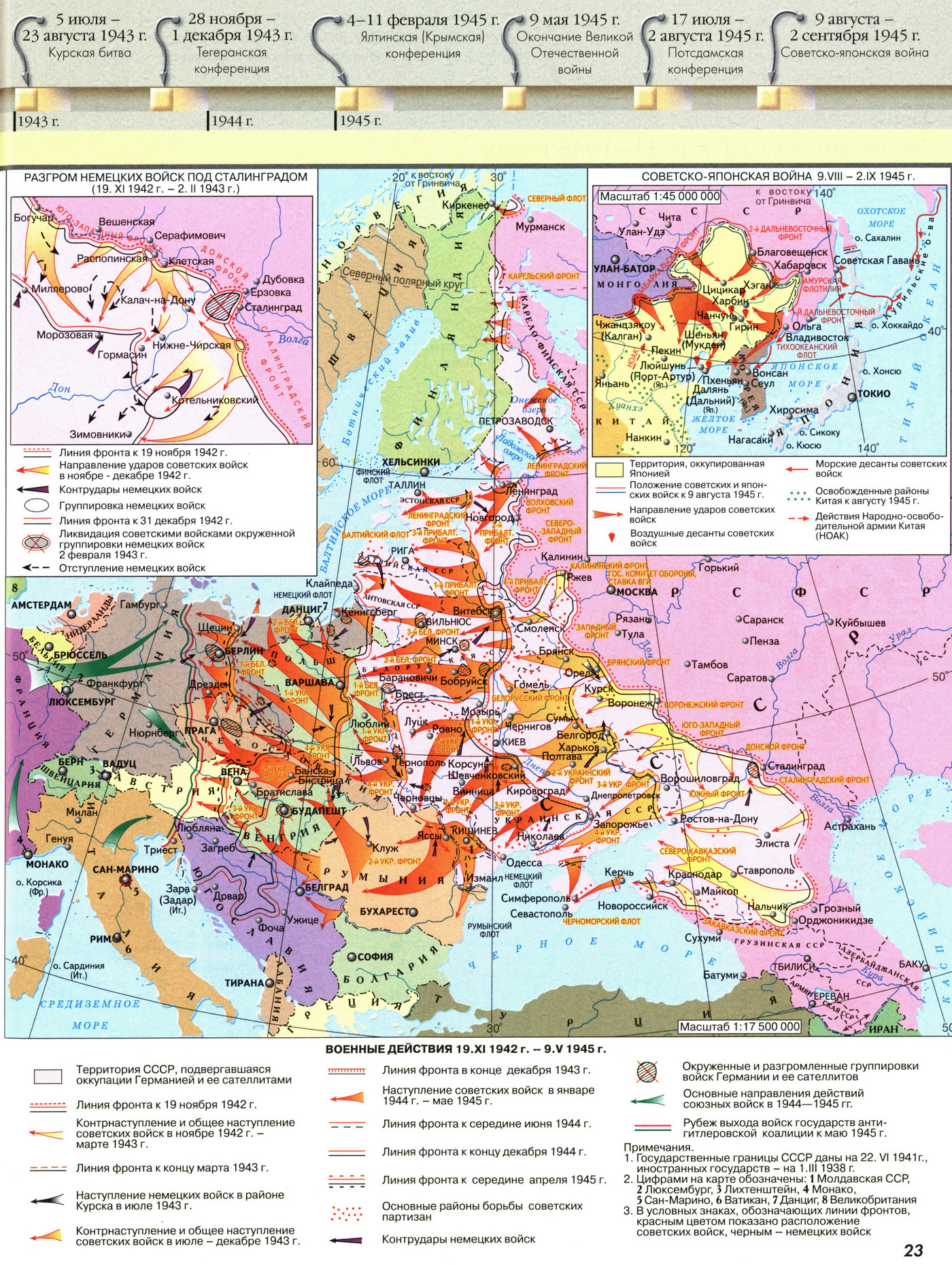Великая отечественная война контурная карта 10 класс